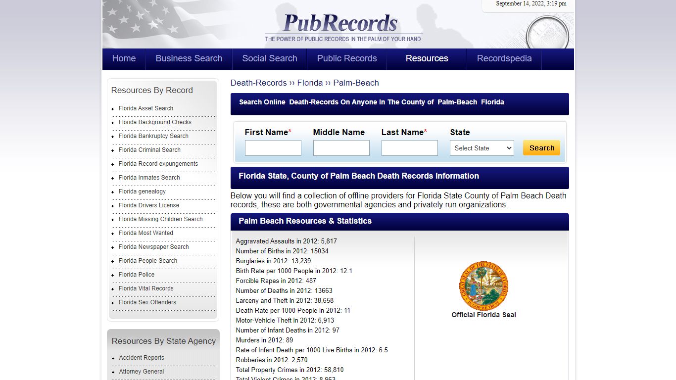 Palm Beach County, Florida Death Records - Pubrecords.com